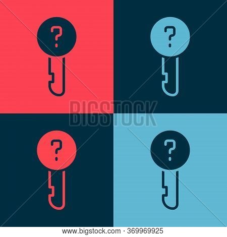 Pop Art Undefined Key Icon Isolated On Color Background. Vector Illustration
