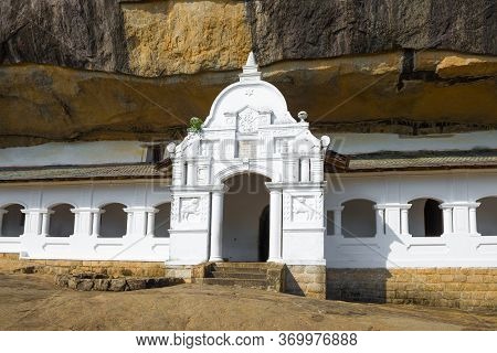 Fragment Of The Gallery Of The Ancient Buddhist Cave Temple Rangiri Dambulu Raja Maha Viharaya. Damb