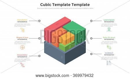 Cube Divided Cube Divided Into 6 Vector & Photo (Free Trial) | Bigstock