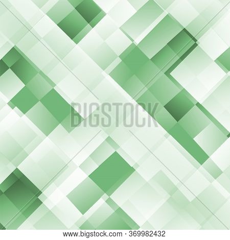 Abstract Vector Background With Many Green Squares