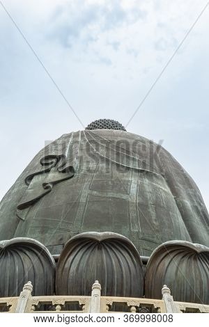 Rear View Of Tian Tan Big Buddha  Statue On Lantau Island, Hong Kong