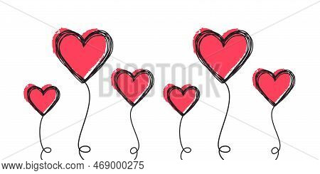 Tangled Scribbled Heart On A String Air Balloon Or Flower Like