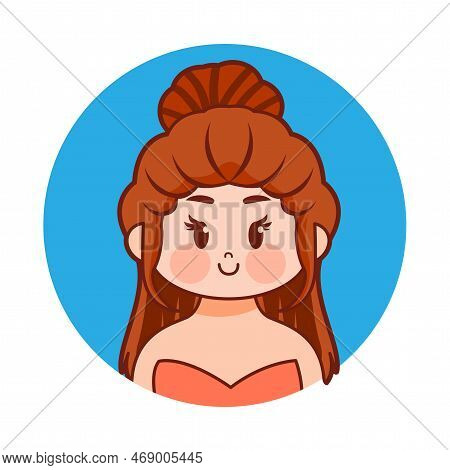 Vector Cartoon Cute Kawaii Kid Face Isolated