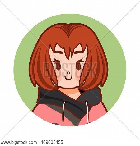 Vector Cartoon Cute Kawaii Kid Face Isolated