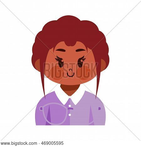 Vector Cartoon Cute Kawaii Kid Face Isolated