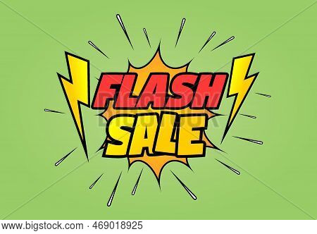 Text Flash Sale Design In Comic Style With Bright Colors