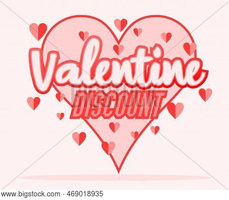 Pop Art Valentine Discount Design With Pink Color And Heart Shape Ornament