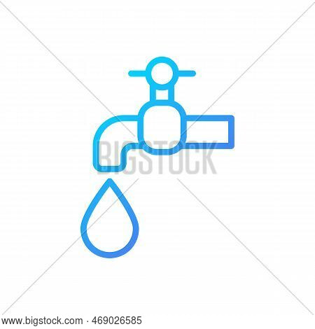 Water Supply Pixel Perfect Gradient Linear Vector Icon. Domestic Usage. Drinking Water Distribution.