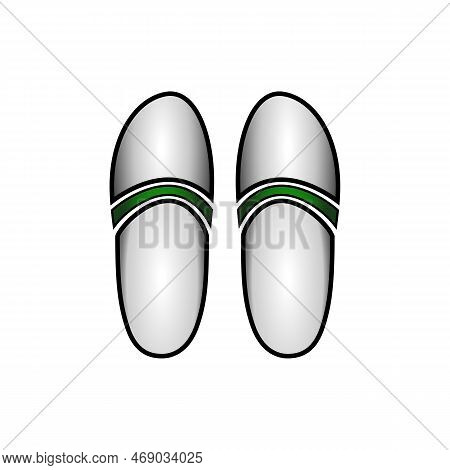 Beach Slippers Icon On White Background. Vector Illustration.