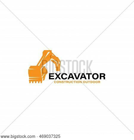 Excavator And Shovel Logo Vector. Illustration Of Excavator