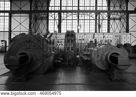 Dortmund, Germany - February 2, 2018: Machine Hall Of Zeche Zollern. It Is A Decommissioned Hard Coa