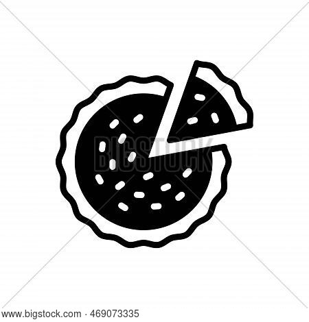 Black Solid Icon For Pie Piza Bite Pastry Cake Food Bakery Meal Slice Piece Sweet