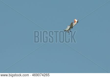Nakhon Pathom, Thailand - January 14, 2023 : Stunt Flying, The Performance Of Aerial Feats Requiring