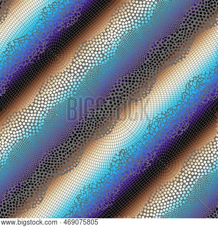 Vector Seamless Mosaic Art Pattern. Art Background.