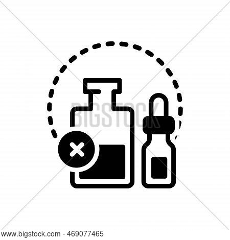 Black Solid Icon For Essentially Necessarily Medicine Bottle Dropper Cancel