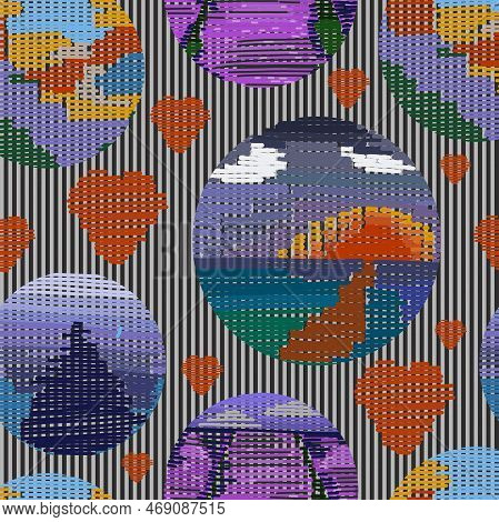 Woven Texture. Seamless Weaving Pattern.vector Illustration Weaving
