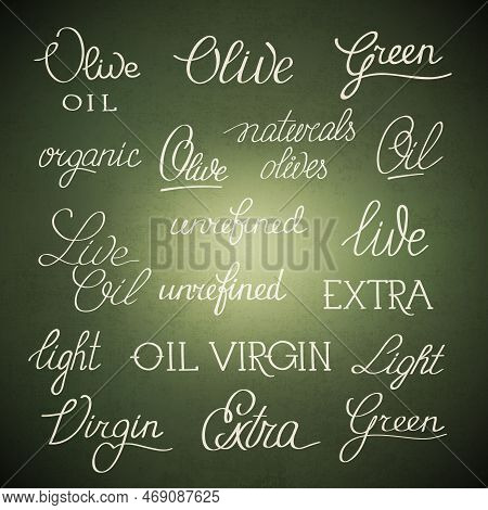 Black And White Original Stylish Poster With Lettering Unrefined Extra Virgin Olive Oil Vector Illus