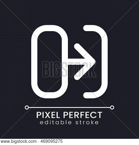Transition Pixel Perfect White Linear Ui Icon For Dark Theme. Connect Shots In Video Footage. Post-p