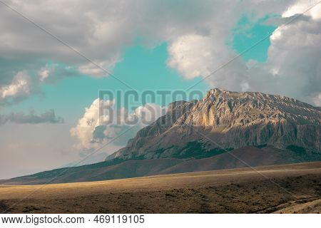 Aladaglar National Park. Cloudy Mountain Landscape. Glacial Mountains, Hills. Transmountain Trips. T