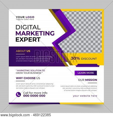 Editable Fitness Gym Workout Sports Yoga Social Media Post And Web Banner Design For Digital Marketi