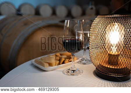 Tasting Of Rioja Wines, Visit Of Winery Cellars With French Or American Oak Barrels With Agening Red