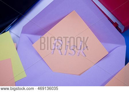 Risk. Text On Adhesive Note Paper. Event, Celebration Reminder Message.