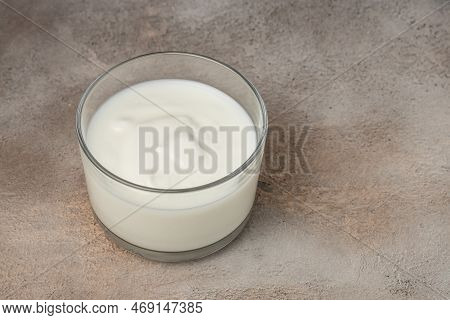 Lactose Yogurt. Probiotic Cold Fermented Dairy Drink. Banner, Menu, Recipe Place For Text.