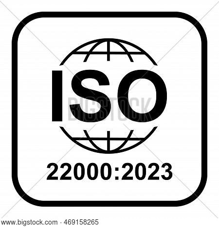 Food Management Systems. Standard Quality Symbol. Vector Button Sign Isolated On White Background .