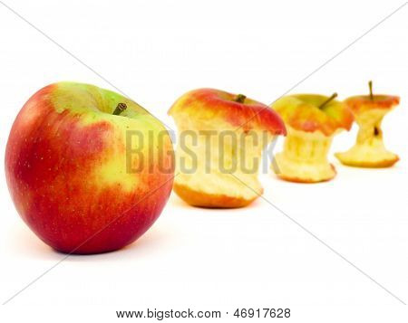 Apple und Apple-Kerne, isolated on white