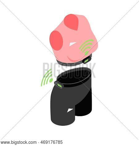 Wearable Technology Smart Sport Wear Isometric Icon 3d Vector Illustration
