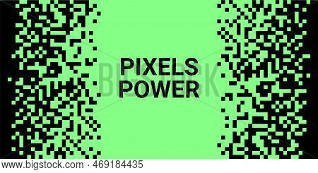 Pixel Gradient Texture Background Pattern. Vector Pixel Halftone Digital Square Mosaic