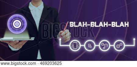 Conceptual Caption Blah Blah Blah. Business Showcase Talking Too Much False Information Gossips Non-