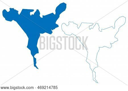 Lake Aggol (republic Of Azerbaijan) Map Vector Illustration, Scribble Sketch Aggöl, Aghgol Or White 