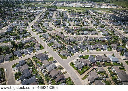 Aerial View Of Warman In Central Saskatchewan, Canada