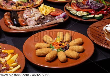 Latin-american Appetizers Called Tequenos Made Of Fried Corn Filled With Cheese