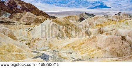 Stunning View Of Famous Zabriskie Point In Death Valley National Park, California, Usa