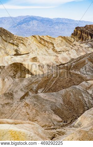Stunning View Of Famous Zabriskie Point In Death Valley National Park, California, Usa