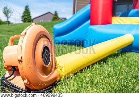 Subject Focus On Bouncy House Blower Fan