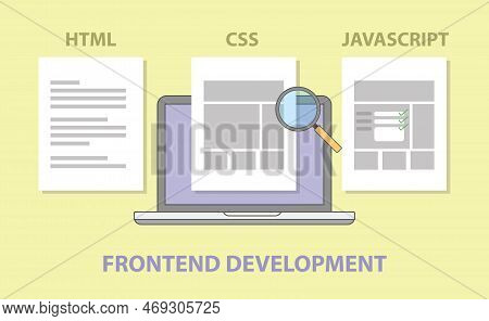 Frontend Website Development Compare Comparison Html Css Javascript Vector Illustration
