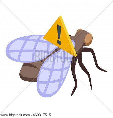 Danger Tsetse Icon Isometric Vector. Pest Insect. Fly Disease