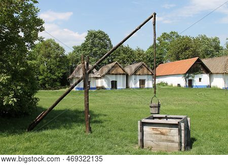 Open-air Museum Of The Moravian Village In Straznice In The Czech Republic. Well In Nature.