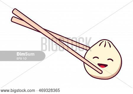 Cute Traditional Chinese Dumplings Vector Dimsum Food Flat Modern Isolated Illustration