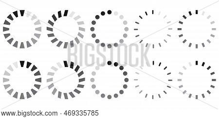 Set Of Loading Icons. Load. Load Bar Icons. Vector Illustration