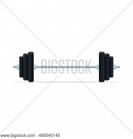 Barbell Isolated On White Background. Gym Concept.  Weight Training Equipment. Vector Stock