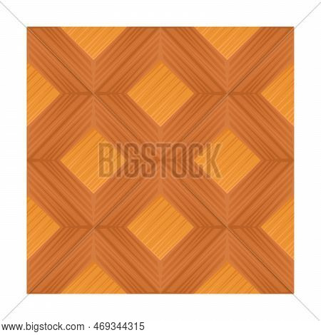 Wooden Parquet Texture. Illustration Of Parquetry And Laminate Tile. Cartoon Floor Panel With Geomet
