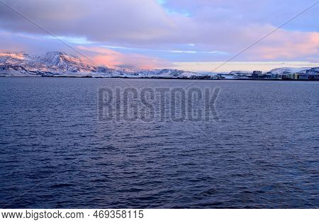 Faxafloi Harbor Reykjavik Iceland In The Middle Of December