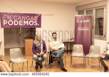 Cangas, Spain. January 21, 2023: Public Presentation Of Carmen Berzosa For Podemos For Mayor Of Cang