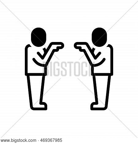 Black Solid Icon For Against Opposed Objection Fight Abuse Conflict People Antagonistic Adverse