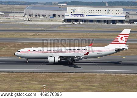 Istanbul, Turkiye - August 06, 2022: Turkish Airlines Airbus A330-203 (742) Landing To Istanbul Inte