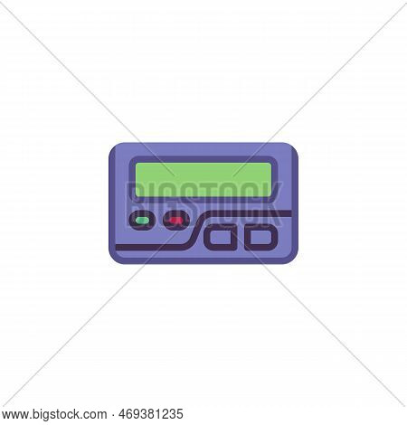 Pager Or A Beeper Flat Icon, Vector Sign, Colorful Pictogram Isolated On White. Symbol, Logo Illustr
